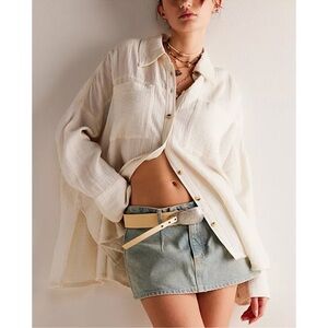 FREE PEOPLE We The Free Cardiff Top in Optic White, Size XS